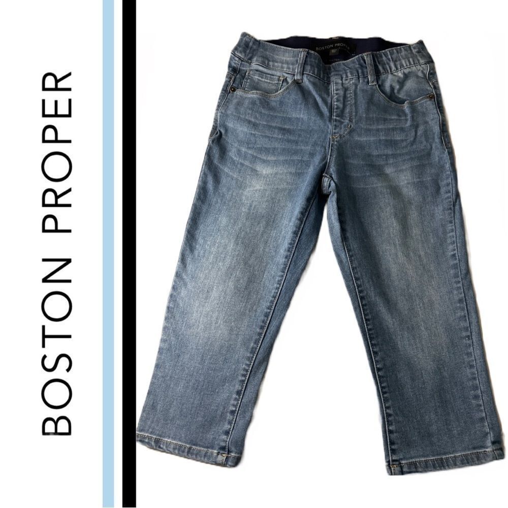 Boston Proper Women’s Pull-On Elastic Waist Denim Crops - Size 0